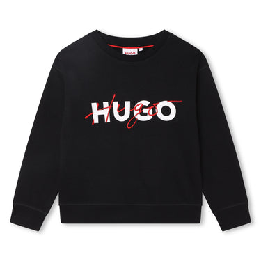 Sudadera HUGO negra para niños y adolescentes